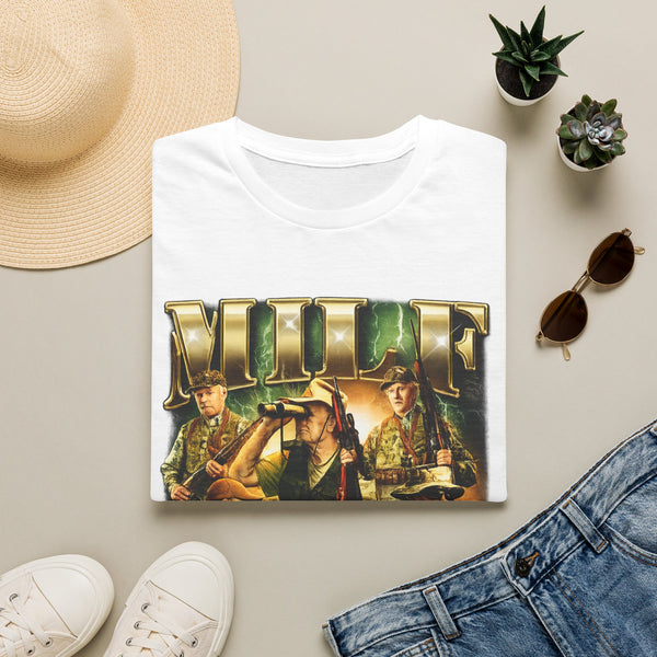 MILF Hunter Dark Humor Oversized Graphic Tee - Back View | INKHAUS
