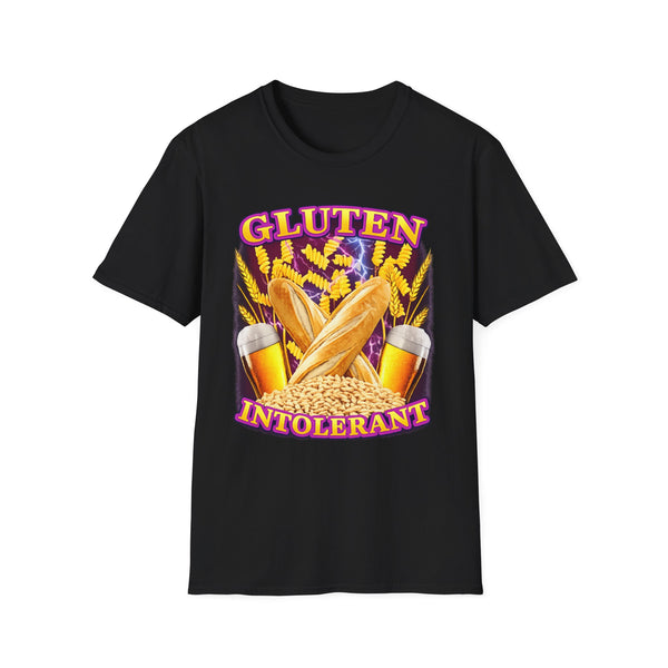 Gluten Intolerant Funny Food Graphic Tee - Front View | INKHAUS