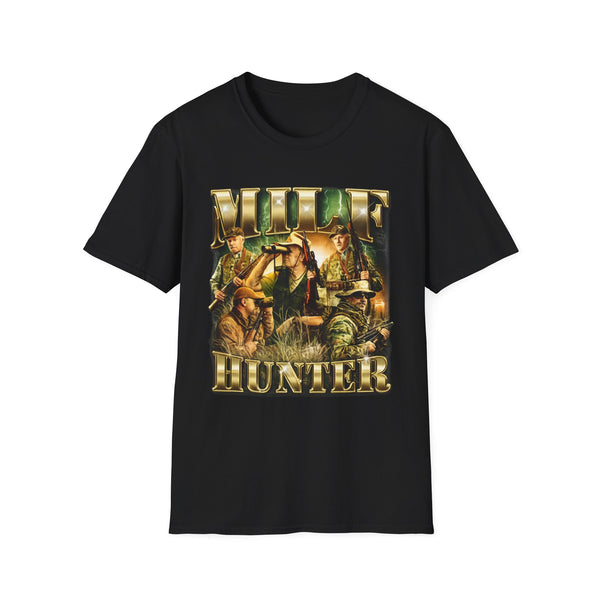 MILF Hunter Dark Humor Oversized Graphic Tee - Front View | INKHAUS