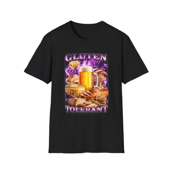 Gluten Tolerant Funny Foodie Graphic Tee - Front View | INKHAUS