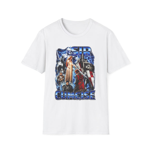 Sir Cumcise Dark Humor Wordplay Graphic Tee - Back View | INKHAUS