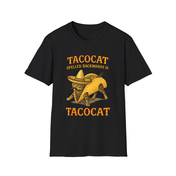 Tacocat Palindrome Funny Foodie Graphic Tee - Front View | INKHAUS
