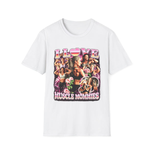 I Love Muscle Mommies Gym Humor Graphic Tee - Back View | INKHAUS