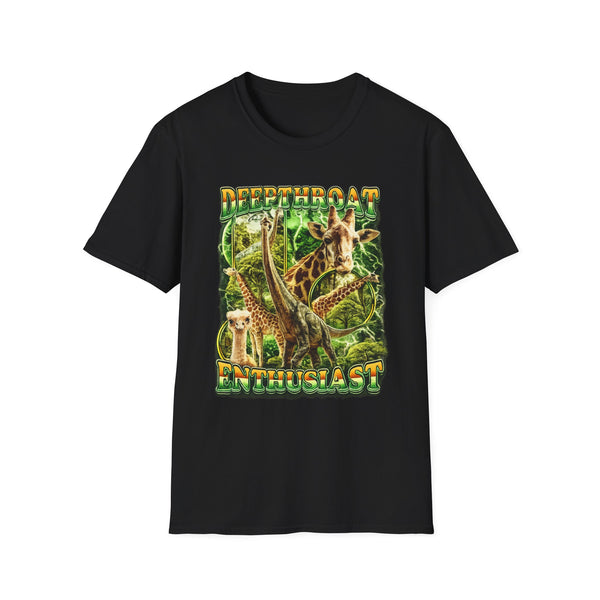 Deepthroat Enthusiast Dark Humor Graphic Tee - Front View | INKHAUS