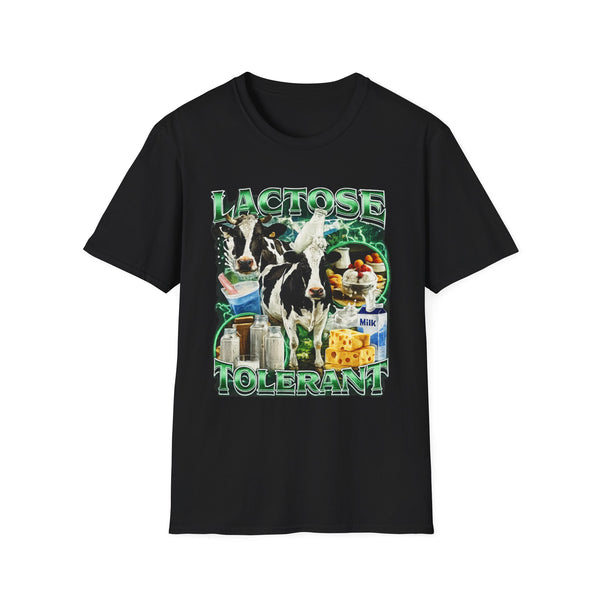 Lactose Tolerant Funny Food Graphic Tee - Front View | INKHAUS