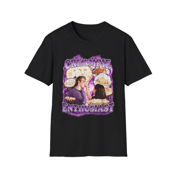 Creampie Enthusiast Funny Food Graphic Tee - Front View | INKHAUS