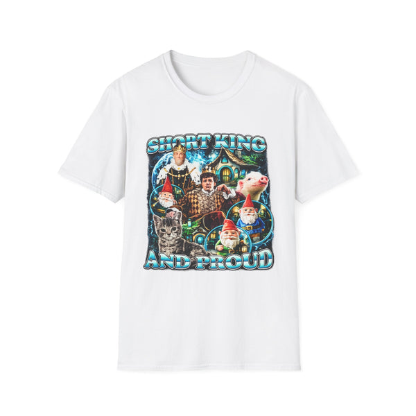 Short King and Proud Oversized Graphic Tee - Back View | INKHAUS