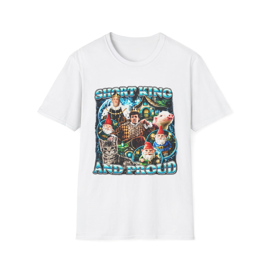 Short King and Proud Oversized Graphic Tee - Back View | INKHAUS
