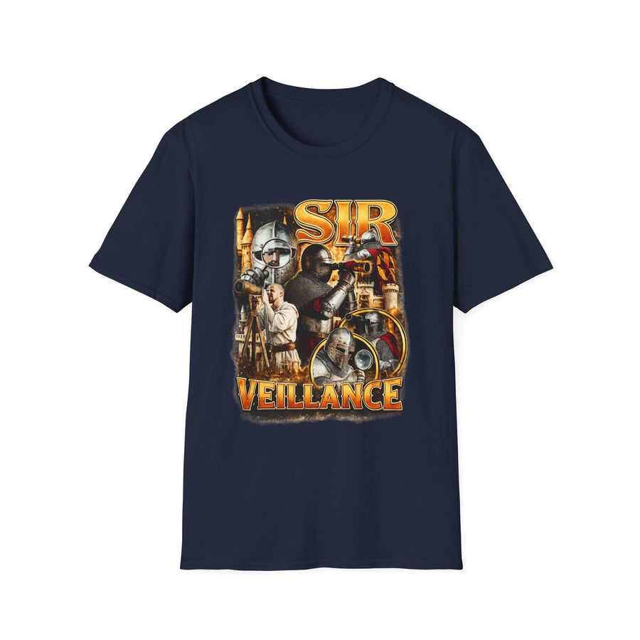 Sir Veillance Surveillance Funny Graphic Tee - Detail Shot | INKHAUS