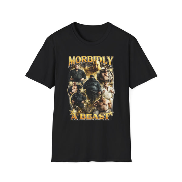 Morbidly a Beast Dark Humor Graphic Tee - Front View | INKHAUS