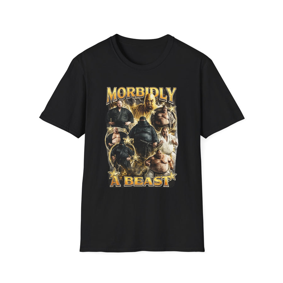 Morbidly a Beast Dark Humor Graphic Tee - Front View | INKHAUS