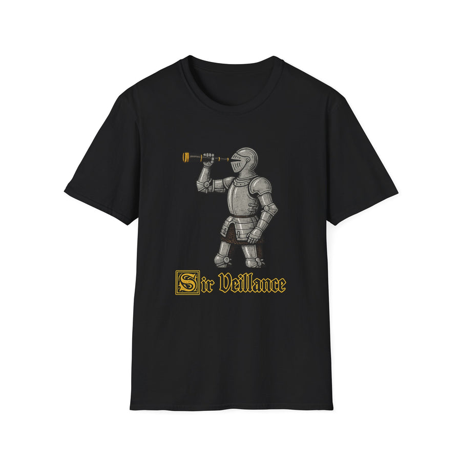 Sir Veillance Medieval Humor Streetwear Tee - Front View | INKHAUS