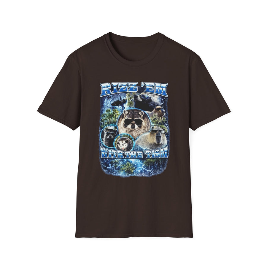 Rizz 'em with the 'Tism Autism Humor Tee - Front - Alt Color | INKHAUS