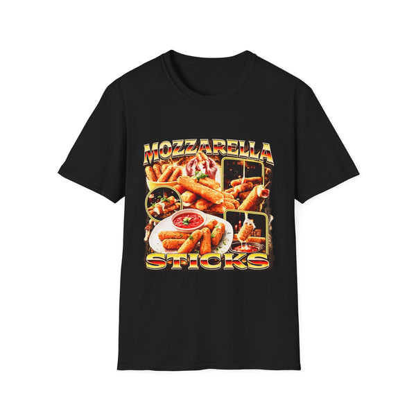 Mozzarella Sticks Funny Food Graphic Tee - Front View | INKHAUS