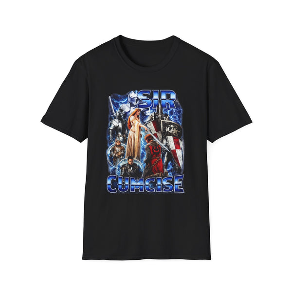 Sir Cumcise Dark Humor Wordplay Graphic Tee - Front View | INKHAUS
