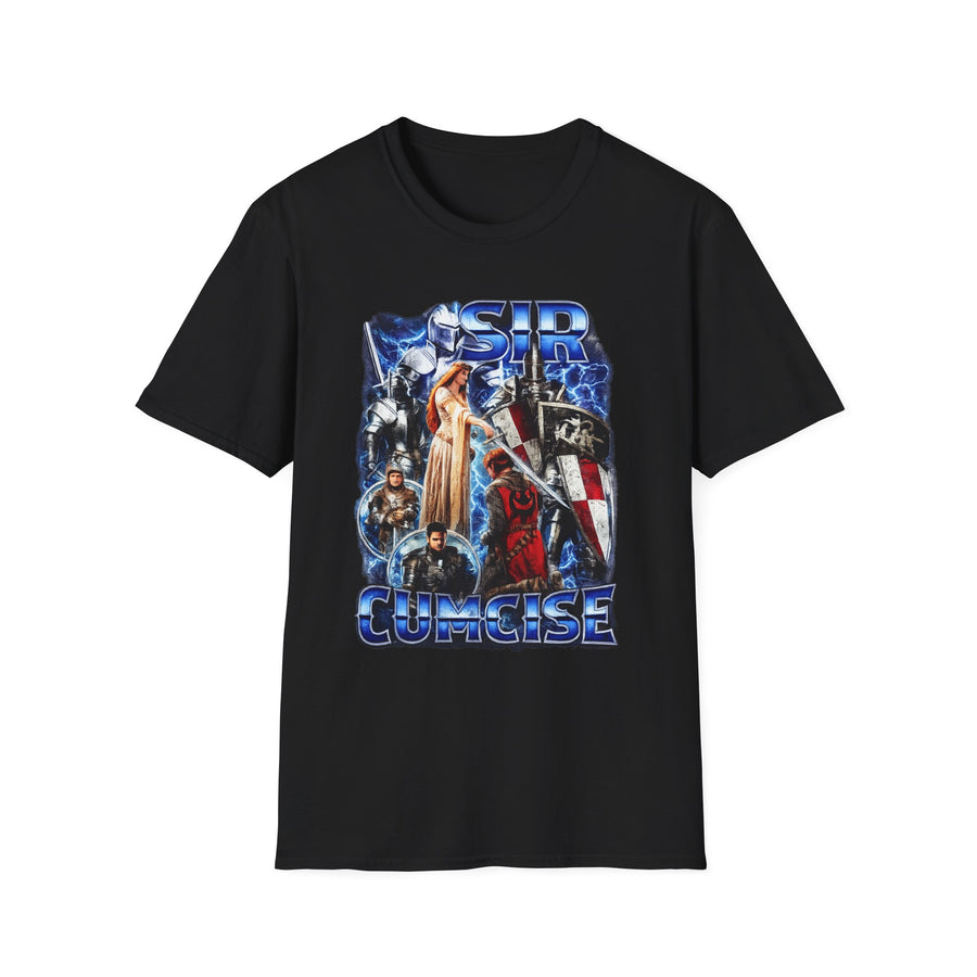 Sir Cumcise Dark Humor Wordplay Graphic Tee - Front View | INKHAUS