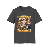 I Support Predators Wolf Funny Wildlife Tee - Back - Alt Color | INKHAUS