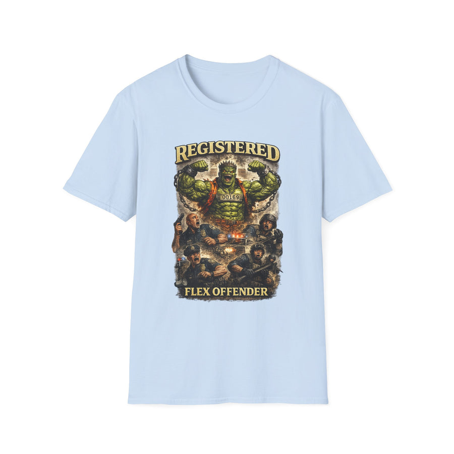 Registered Flex Offender Oversized Graphic Tee - Lifestyle View | INKHAUS