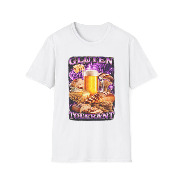 Gluten Tolerant Funny Foodie Graphic Tee - Back View | INKHAUS