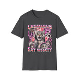Lesbians Eat What Dark Humor Graphic Tee - Back - Alt Color | INKHAUS