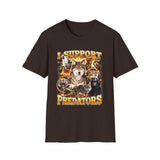 I Support Predators Wolf Funny Wildlife Tee - Front - Alt Color | INKHAUS