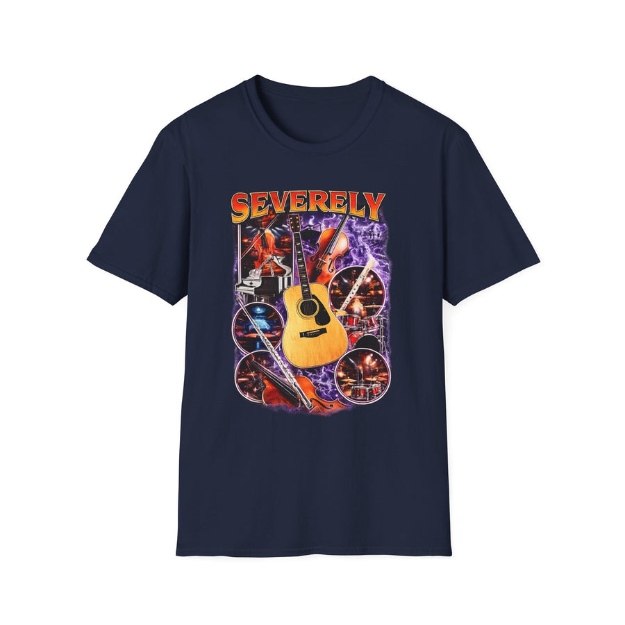 Severely Acoustic Streetwear Dark Humor Tee - Detail Shot | INKHAUS