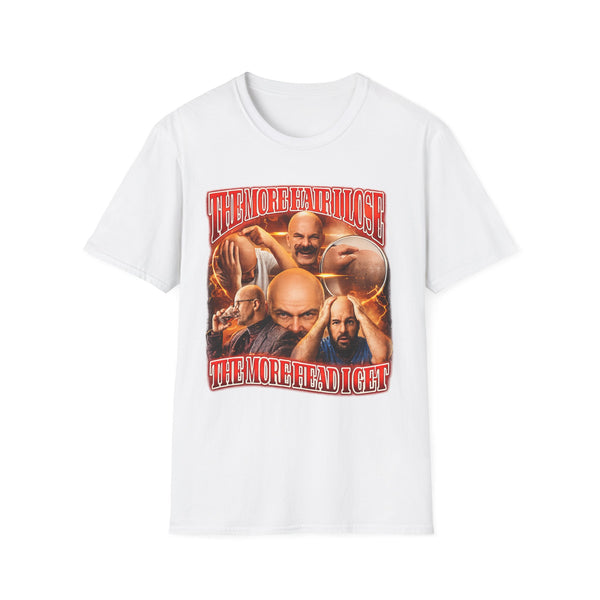 More Head as I Lose Hair Dark Humor Tee - Back View | INKHAUS