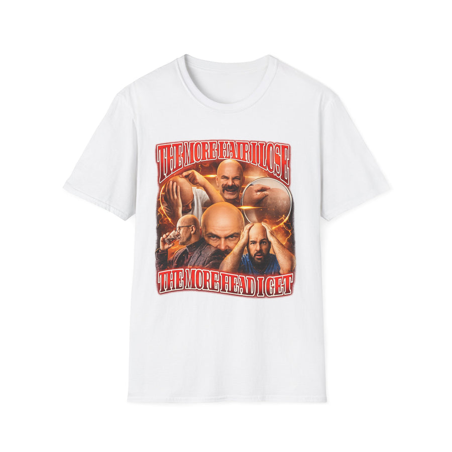 More Head as I Lose Hair Dark Humor Tee - Back View | INKHAUS
