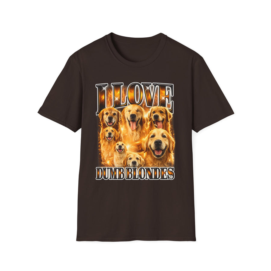 I Love Dumb Blondes Dark Humor Graphic Tee - Front - Alt Color | INKHAUS