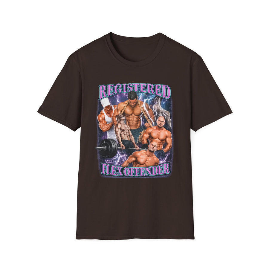 Registered Flex Offender Gym Graphic Tee - Front - Alt Color | INKHAUS