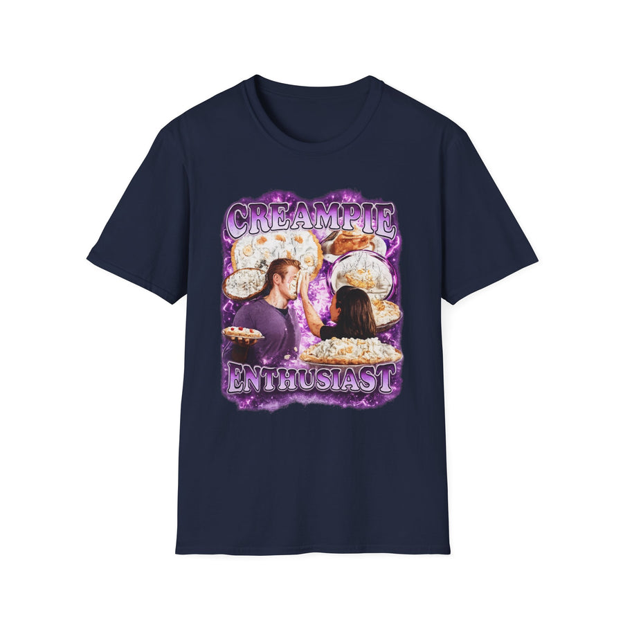 Creampie Enthusiast Retro Food Humor Tee - Detail Shot | INKHAUS
