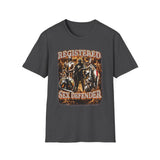Registered Sex Defender Dark Humor Graphic Tee - Back - Alt Color | INKHAUS