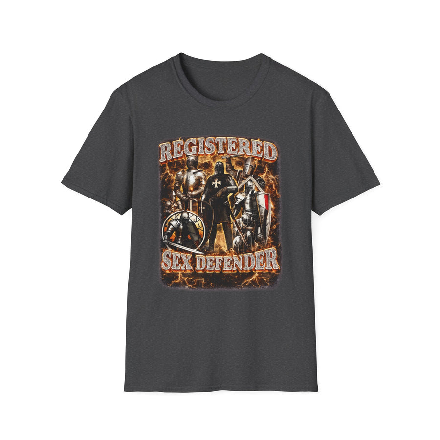 Registered Sex Defender Dark Humor Graphic Tee - Back - Alt Color | INKHAUS
