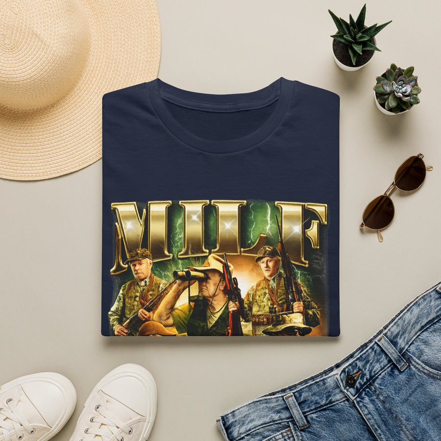 MILF Hunter Dark Humor Oversized Graphic Tee - Lifestyle View | INKHAUS