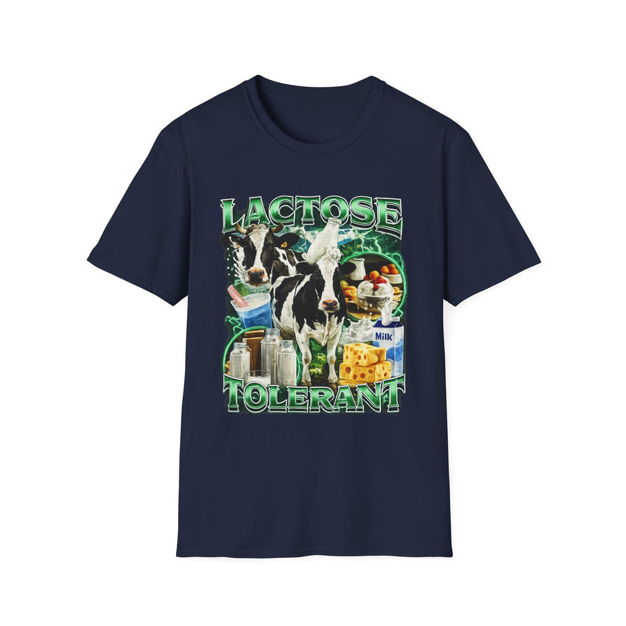Lactose Tolerant Funny Food Graphic Tee - Detail Shot | INKHAUS