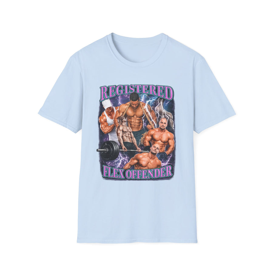Registered Flex Offender Gym Graphic Tee - Lifestyle View | INKHAUS