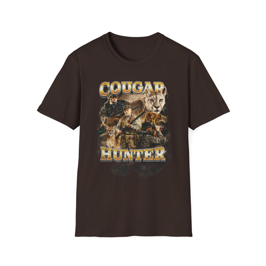 Cougar Hunter Dark Humor Oversized Tee - Front - Alt Color | INKHAUS