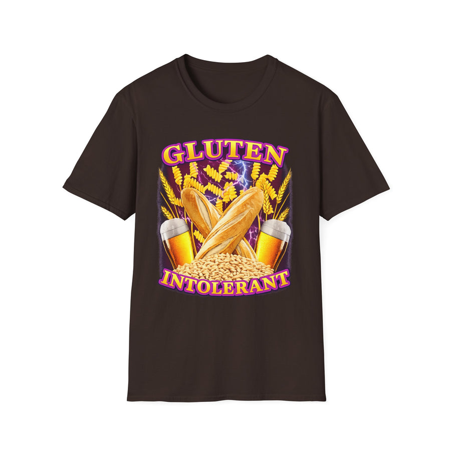 Gluten Intolerant Funny Food Graphic Tee - Front - Alt Color | INKHAUS