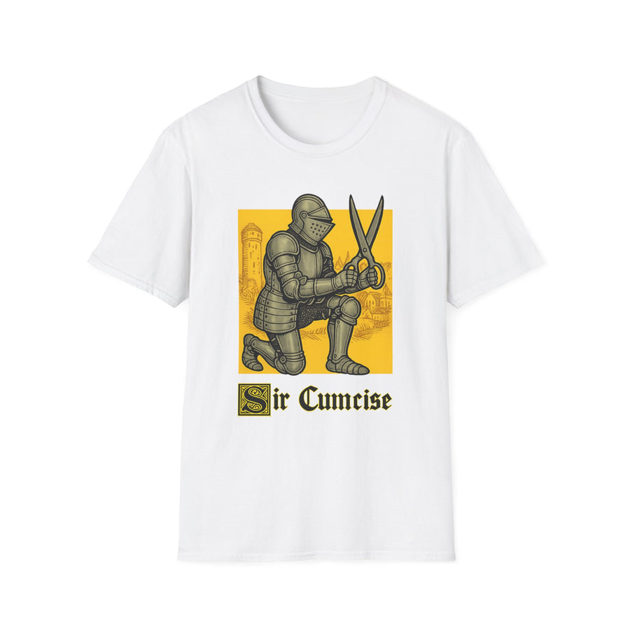 Sir Cumcise Knight Dark Humor Graphic Tee - Back View | INKHAUS