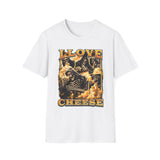 I Love Cheese Funny Foodie Graphic Tee - Back View | INKHAUS