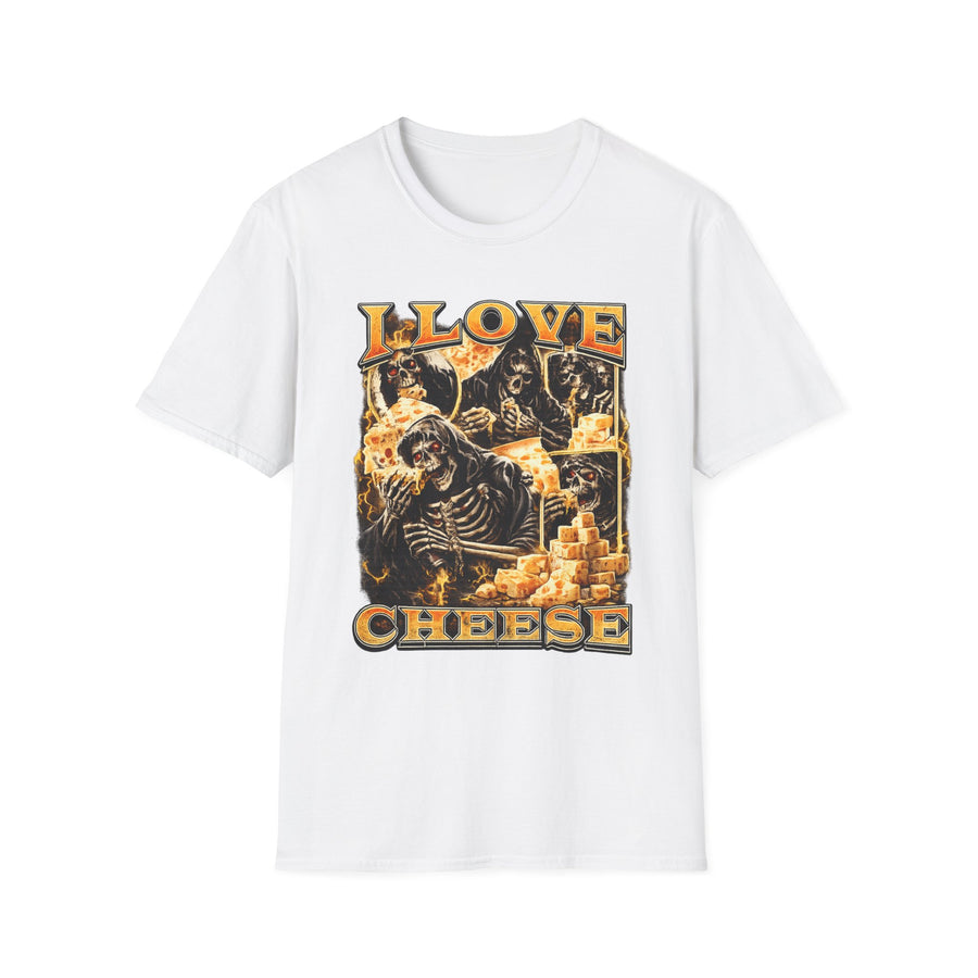 I Love Cheese Funny Foodie Graphic Tee - Back View | INKHAUS