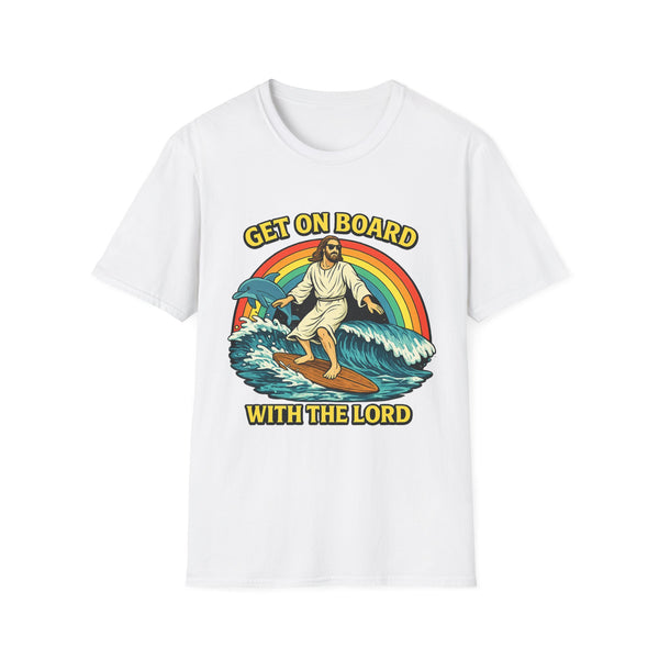 Get on Board with the Lord Funny Graphic Tee - Back View | INKHAUS