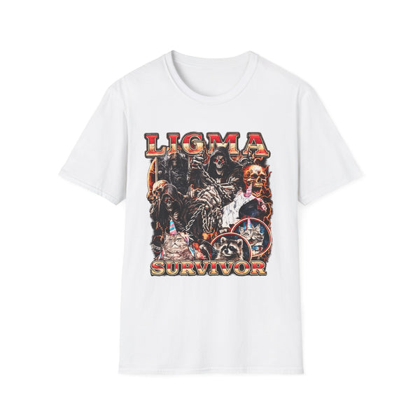 Ligma Survivor Internet Meme Graphic Tee - Back View | INKHAUS