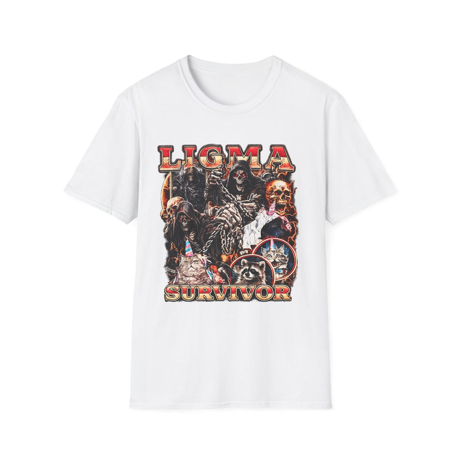 Ligma Survivor Internet Meme Graphic Tee - Back View | INKHAUS