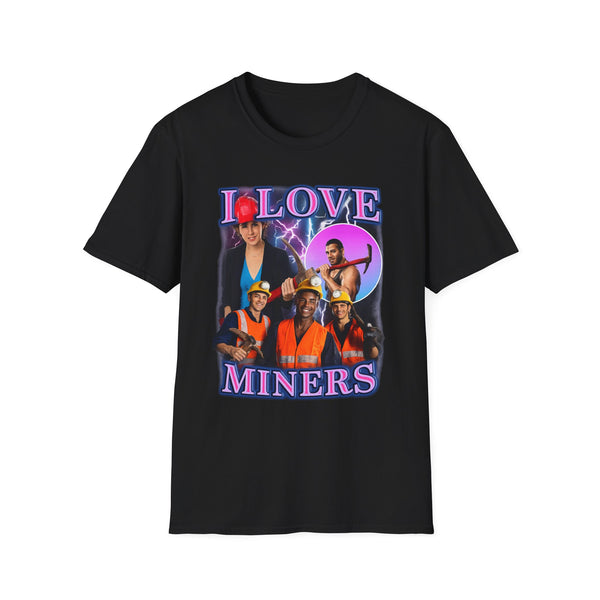 I Love Miners Dark Humor Graphic Tee - Front View | INKHAUS