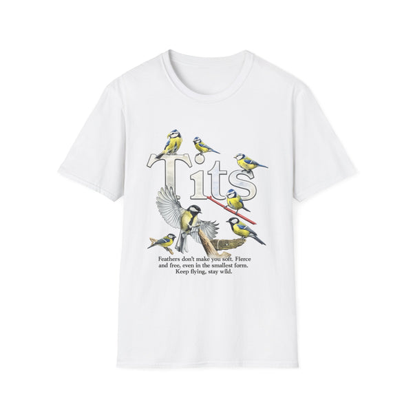 Tits Bird Funny Wildlife Graphic Tee - Back View | INKHAUS