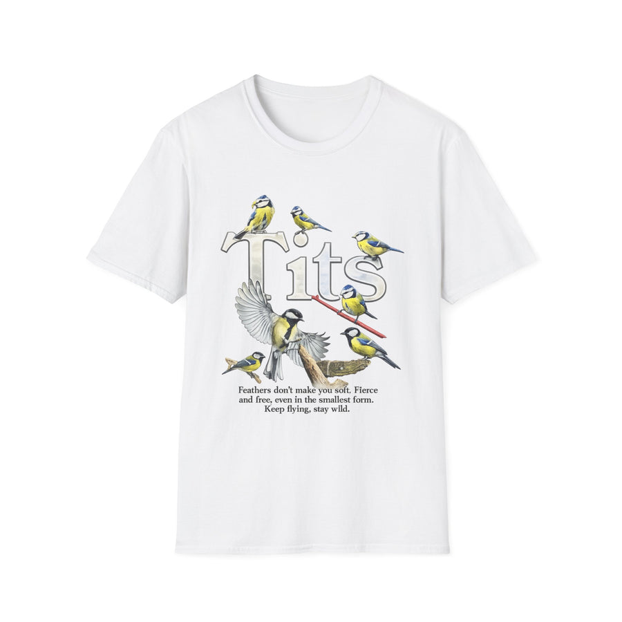 Tits Bird Funny Wildlife Graphic Tee - Back View | INKHAUS