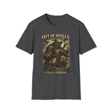 Out of Spells Fantasy Wizard Graphic Tee - Back - Alt Color | INKHAUS