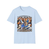Always Swallows Dark Humor Graphic Tee - Lifestyle View | INKHAUS
