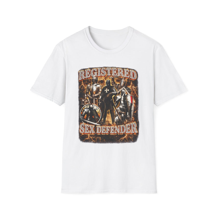 Registered Sex Defender Dark Humor Graphic Tee - Back View | INKHAUS